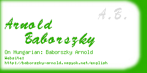 arnold baborszky business card